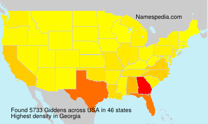 Surname Giddens in USA Surname Giddens in USA