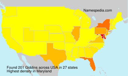Surname Giddins in USA Surname Giddins in USA