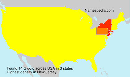 Surname Giddio in USA Surname Giddio in USA