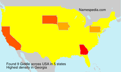 Surname Giddle in USA Surname Giddle in USA