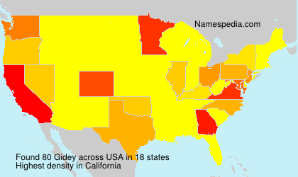Surname Gidey in USA Surname Gidey in USA