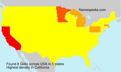 Surname Gidio in USA Surname Gidio in USA