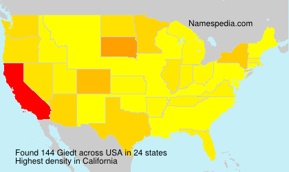 Surname Giedt in USA Surname Giedt in USA