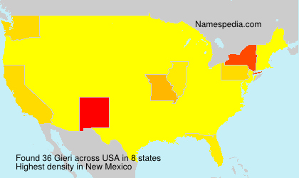 Surname Gieri in USA Surname Gieri in USA