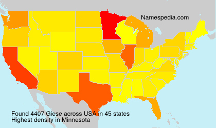 Surname Giese in USA Surname Giese in USA