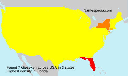Surname Gieseken in USA