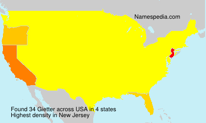 Surname Gietter in USA Surname Gietter in USA