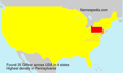 Surname Giffear in USA Surname Giffear in USA
