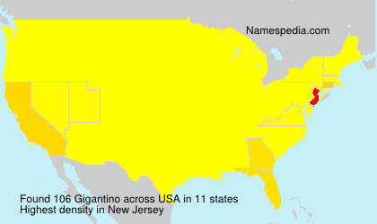 Surname Gigantino in USA Surname Gigantino in USA