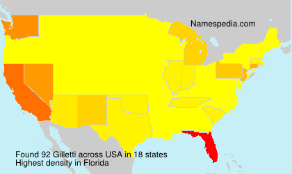 Surname Gilletti in USA Surname Gilletti in USA