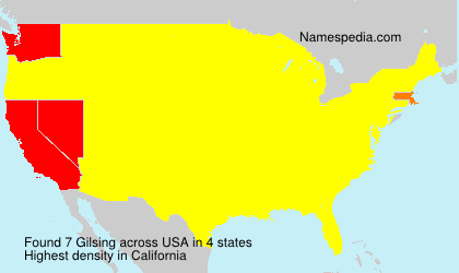 Surname Gilsing in USA Surname Gilsing in USA