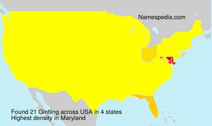 Surname Gintling in USA Surname Gintling in USA
