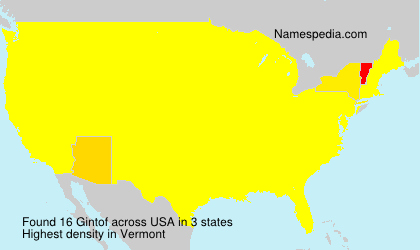 Surname Gintof in USA Surname Gintof in USA