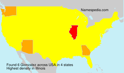 Surname Gionzalez in USA Surname Gionzalez in USA