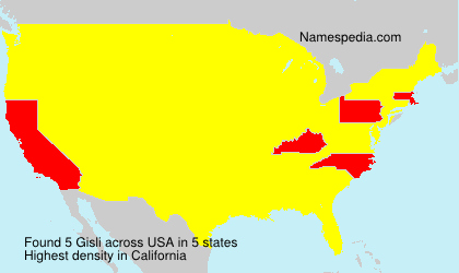 Surname Gisli in USA Surname Gisli in USA