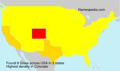 Surname Gissa in USA Surname Gissa in USA