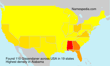 Surname Gissendaner in USA Surname Gissendaner in USA