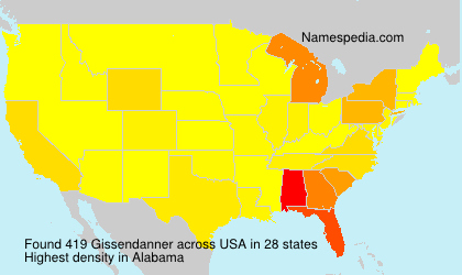 Surname Gissendanner in USA Surname Gissendanner in USA