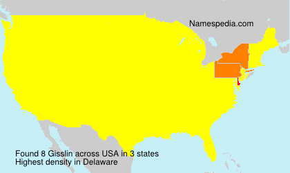 Surname Gisslin in USA Surname Gisslin in USA