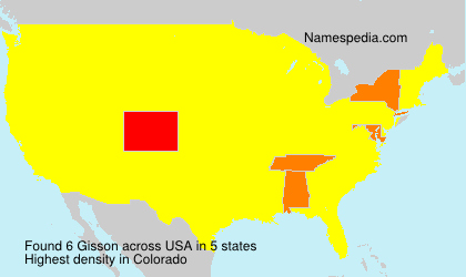 Surname Gisson in USA Surname Gisson in USA