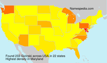 Surname Gizinski in USA Surname Gizinski in USA