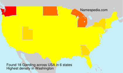 Surname Gjerding in USA Surname Gjerding in USA