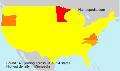 Surname Gjerning in USA Surname Gjerning in USA