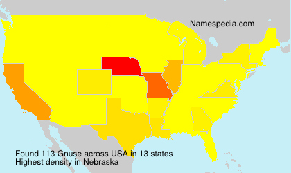 Surname Gnuse in USA Surname Gnuse in USA