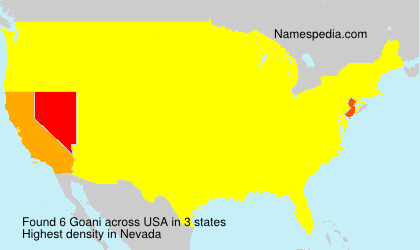 Surname Goani in USA Surname Goani in USA