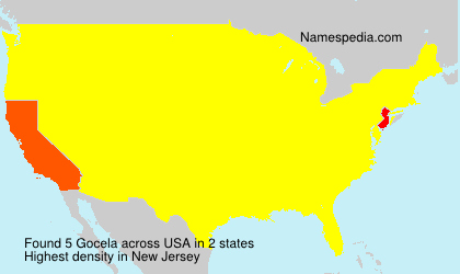 Surname Gocela in USA Surname Gocela in USA