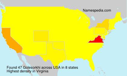 Surname Golesorkhi in USA Surname Golesorkhi in USA