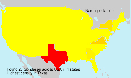Surname Gondesen in USA Surname Gondesen in USA