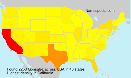 Surname Gonsalez in USA Surname Gonsalez in USA
