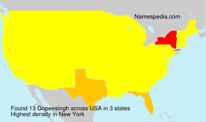 Surname Gopeesingh in USA Surname Gopeesingh in USA