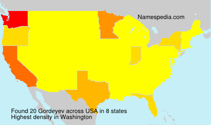 Surname Gordeyev in USA Surname Gordeyev in USA