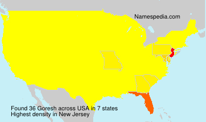 Surname Goresh in USA Surname Goresh in USA
