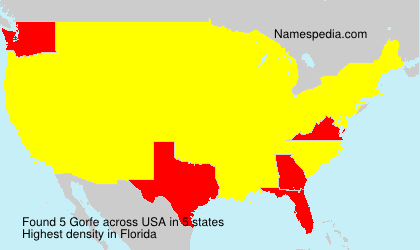 Surname Gorfe in USA Surname Gorfe in USA