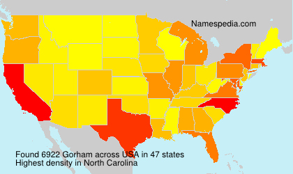 Surname Gorham in USA Surname Gorham in USA