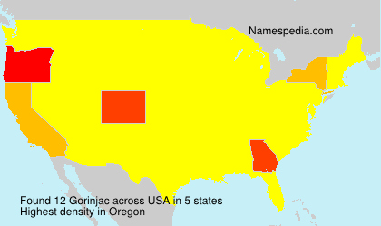 Surname Gorinjac in USA Surname Gorinjac in USA