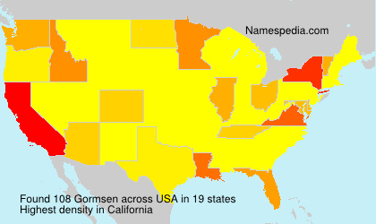 Surname Gormsen in USA Surname Gormsen in USA