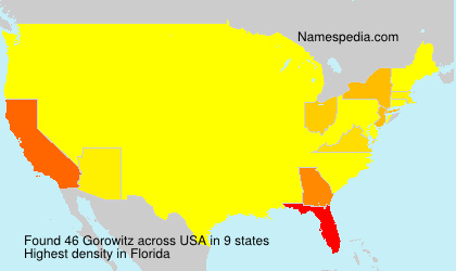 Surname Gorowitz in USA Surname Gorowitz in USA