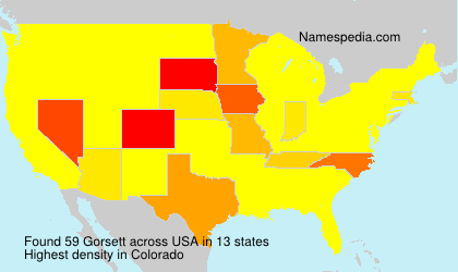 Surname Gorsett in USA Surname Gorsett in USA
