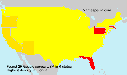 Surname Gossic in USA Surname Gossic in USA