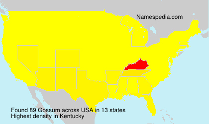 Surname Gossum in USA Surname Gossum in USA