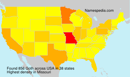 Surname Goth in USA Surname Goth in USA