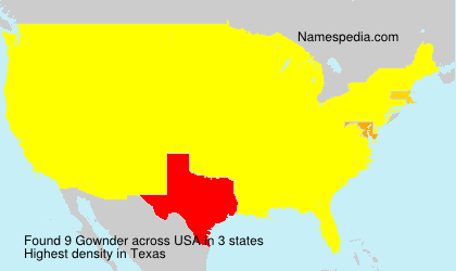 Surname Gownder in USA Surname Gownder in USA