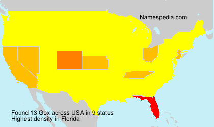 Surname Gox in USA Surname Gox in USA