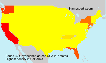 Surname Goyenechea in USA Surname Goyenechea in USA