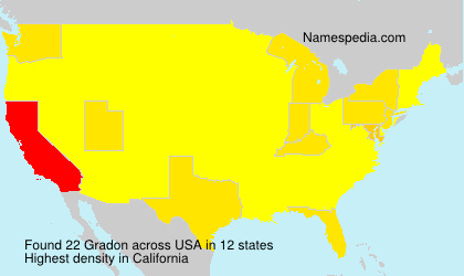 Surname Gradon in USA Surname Gradon in USA