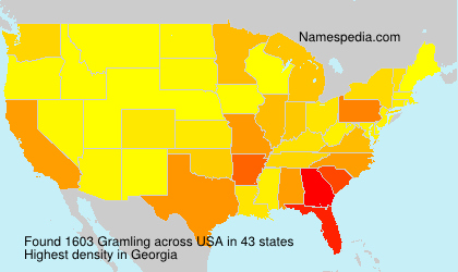 Surname Gramling in USA Surname Gramling in USA